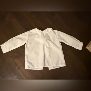 Classic White Long-Sleeve Peter Pan Collar Kids Shirt